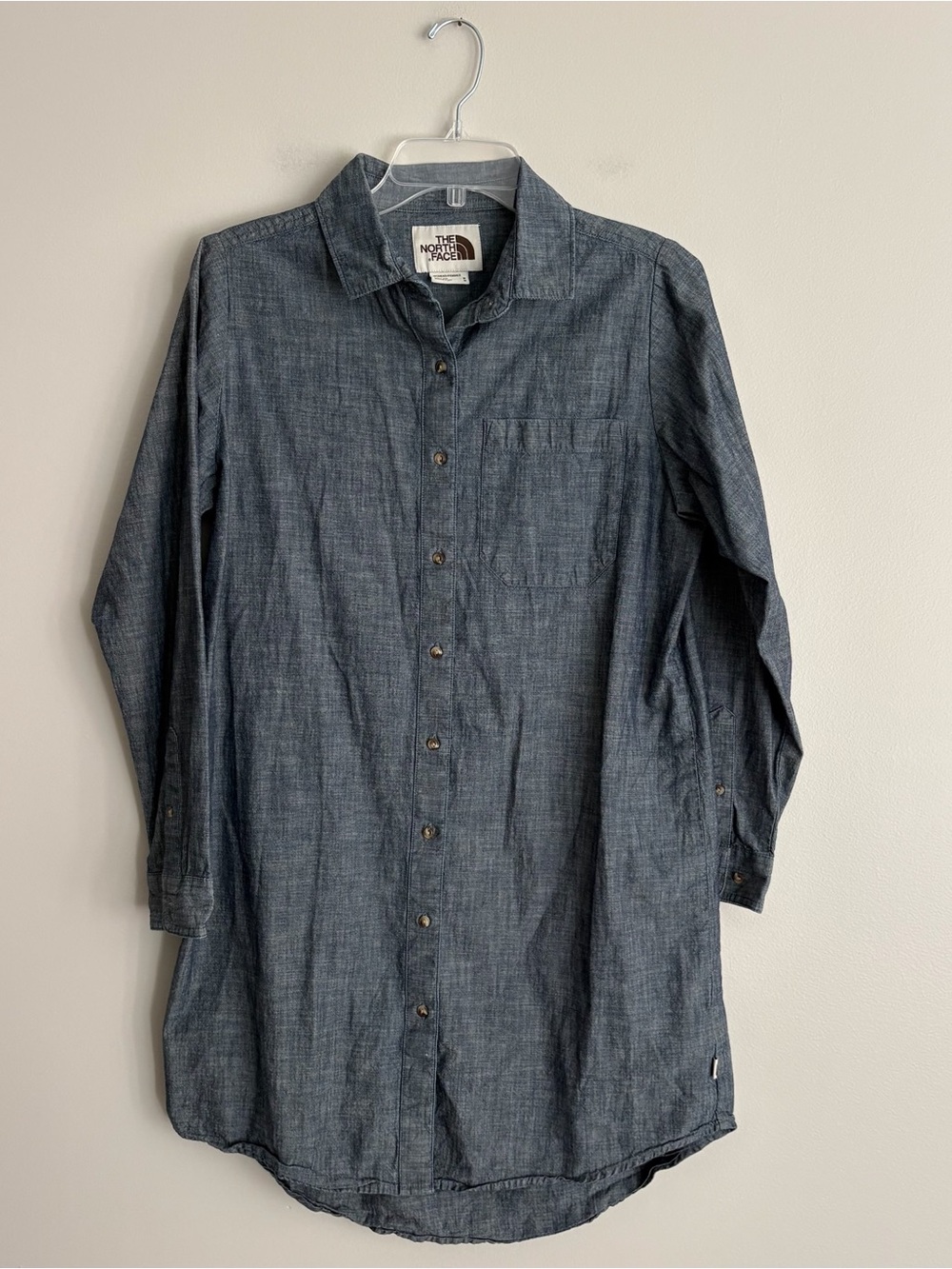 The North Face Women's Dark Blue Long Sleeve Shirt Dress Size M